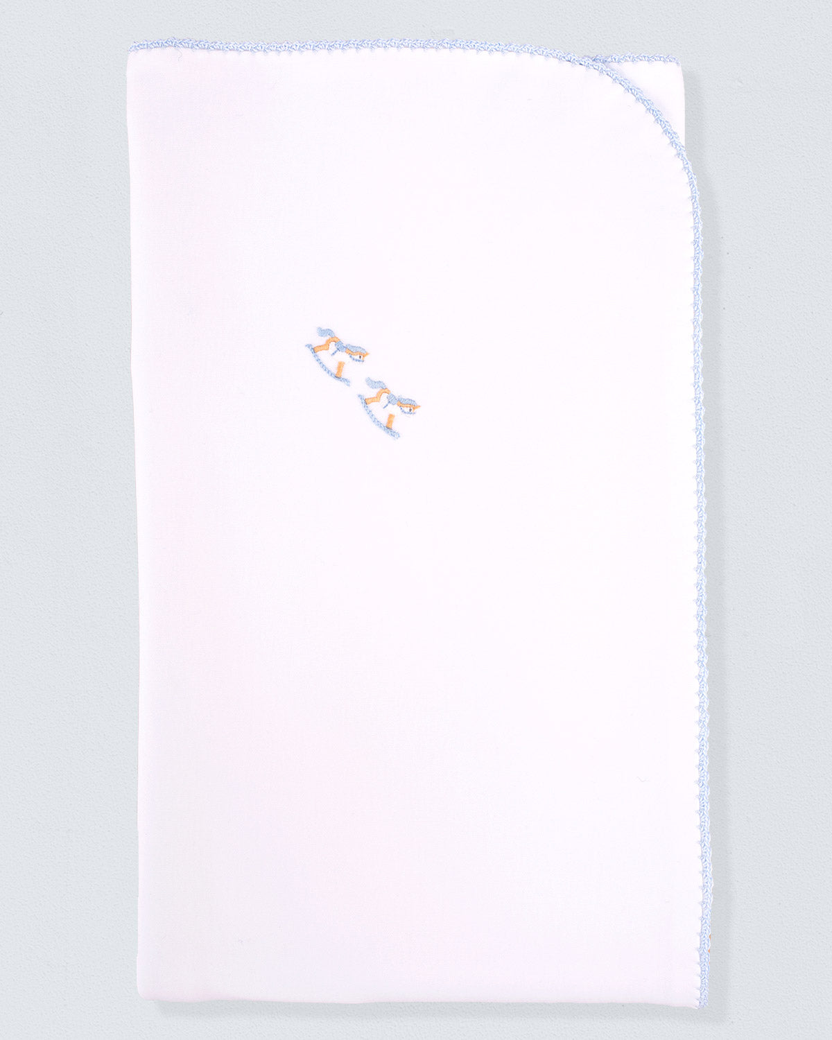 Pima Rocking Horse Embroidered Receiving Blanket